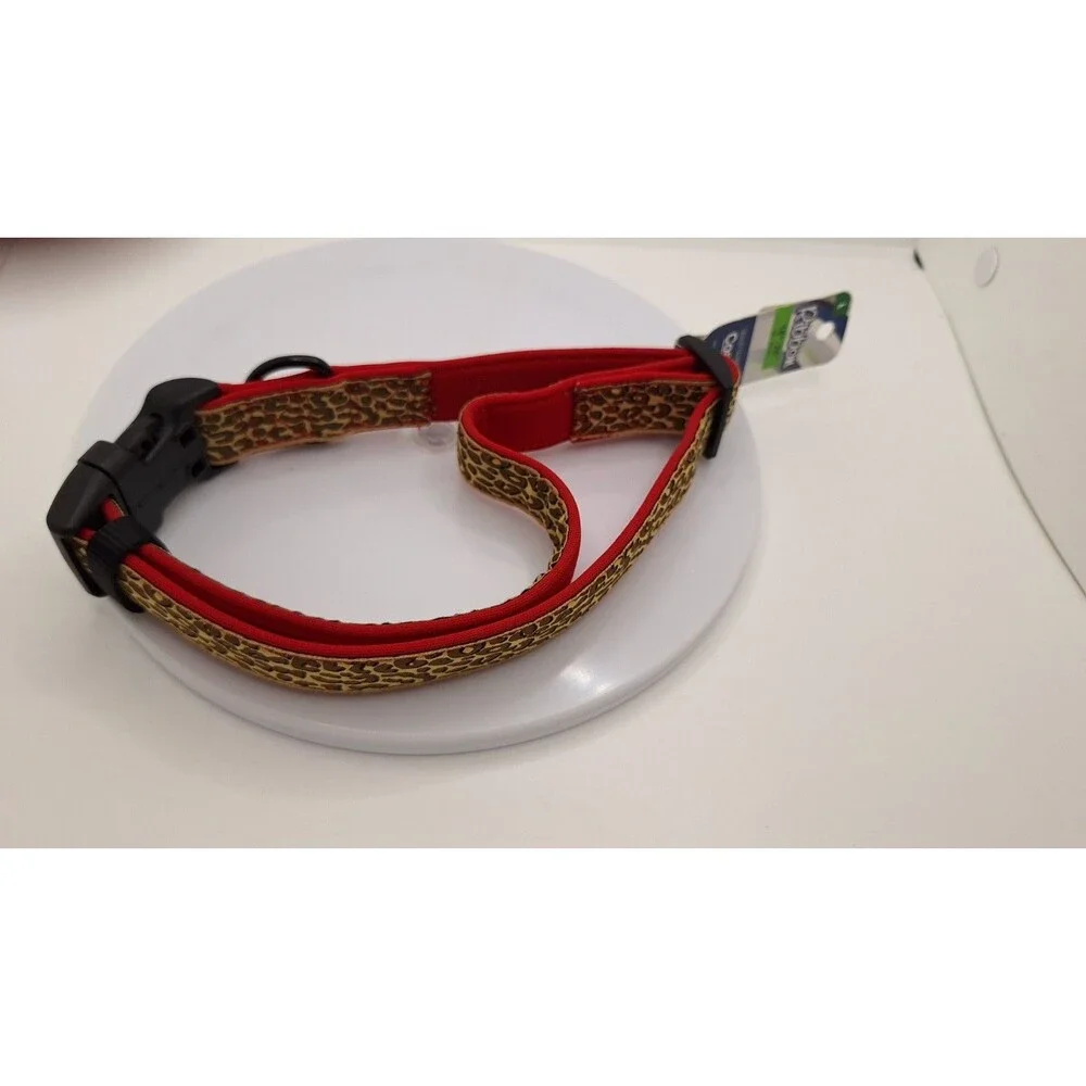 Coastal Brown Leopard On Red Adjustable Collar‎ Large 18